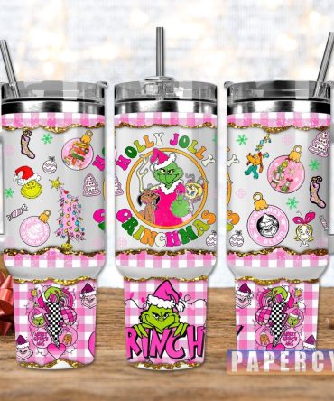 The Grinch Custom Stanley Quencher 40Oz Stainless Steel Tumbler With Handle