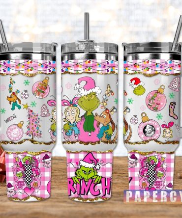 The Grinch Custom Stanley Quencher 40Oz Stainless Steel Tumbler With Handle