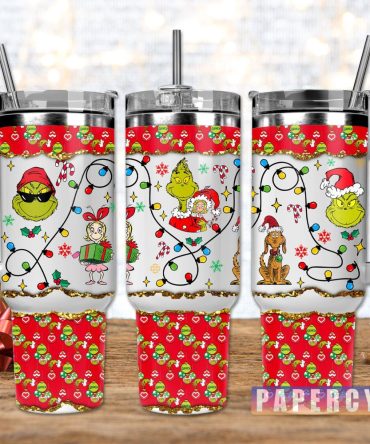 The Grinch Custom Stanley Quencher 40Oz Stainless Steel Tumbler With Handle