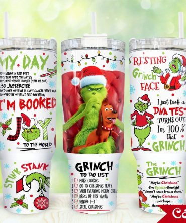 The Grinch Custom Stanley Quencher 40Oz Stainless Steel Tumbler With Handle