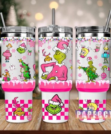 The Grinch Custom Stanley Quencher 40Oz Stainless Steel Tumbler With Handle