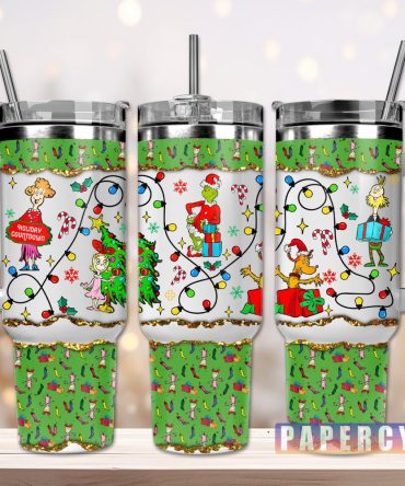 The Grinch Custom Stanley Quencher 40Oz Stainless Steel Tumbler With Handle