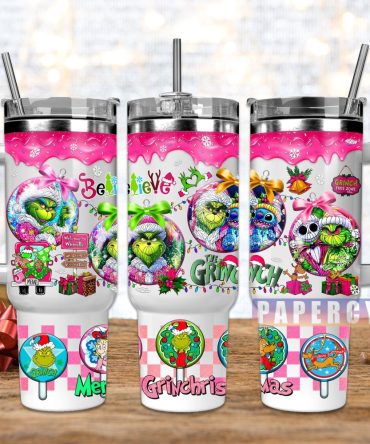 The Grinch Custom Stanley Quencher 40Oz Stainless Steel Tumbler With Handle