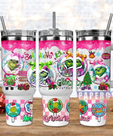The Grinch Custom Stanley Quencher 40Oz Stainless Steel Tumbler With Handle