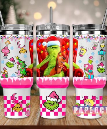 The Grinch Custom Stanley Quencher 40Oz Stainless Steel Tumbler With Handle