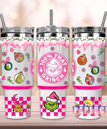 The Grinch Custom Stanley Quencher 40Oz Stainless Steel Tumbler With Handle