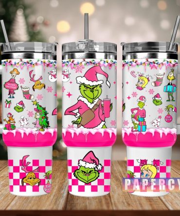 The Grinch Custom Stanley Quencher 40Oz Stainless Steel Tumbler With Handle