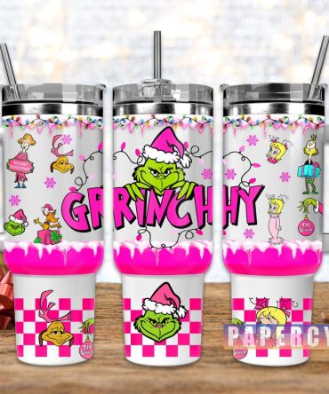 The Grinch Custom Stanley Quencher 40Oz Stainless Steel Tumbler With Handle