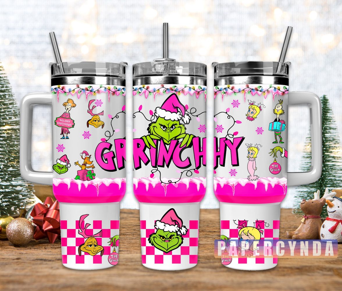The Grinch Custom Stanley Quencher 40Oz Stainless Steel Tumbler With Handle