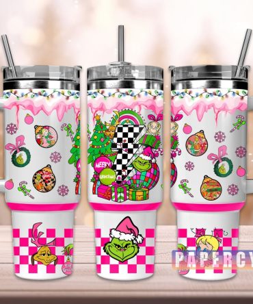The Grinch Custom Stanley Quencher 40Oz Stainless Steel Tumbler With Handle