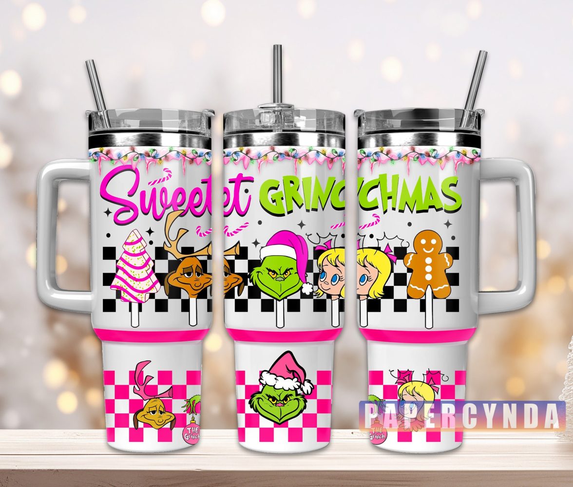The Grinch Custom Stanley Quencher 40Oz Stainless Steel Tumbler With Handle