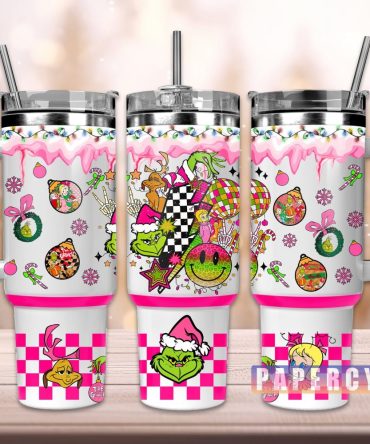 The Grinch Custom Stanley Quencher 40Oz Stainless Steel Tumbler With Handle