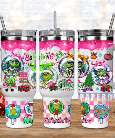 The Grinch Custom Stanley Quencher 40Oz Stainless Steel Tumbler With Handle