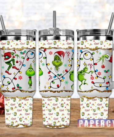 The Grinch Custom Stanley Quencher 40Oz Stainless Steel Tumbler With Handle