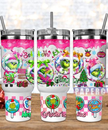 The Grinch Custom Stanley Quencher 40Oz Stainless Steel Tumbler With Handle