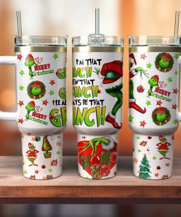 The Grinch Custom Stanley Quencher 40Oz Stainless Steel Tumbler With Handle