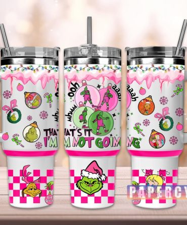 The Grinch Custom Stanley Quencher 40Oz Stainless Steel Tumbler With Handle