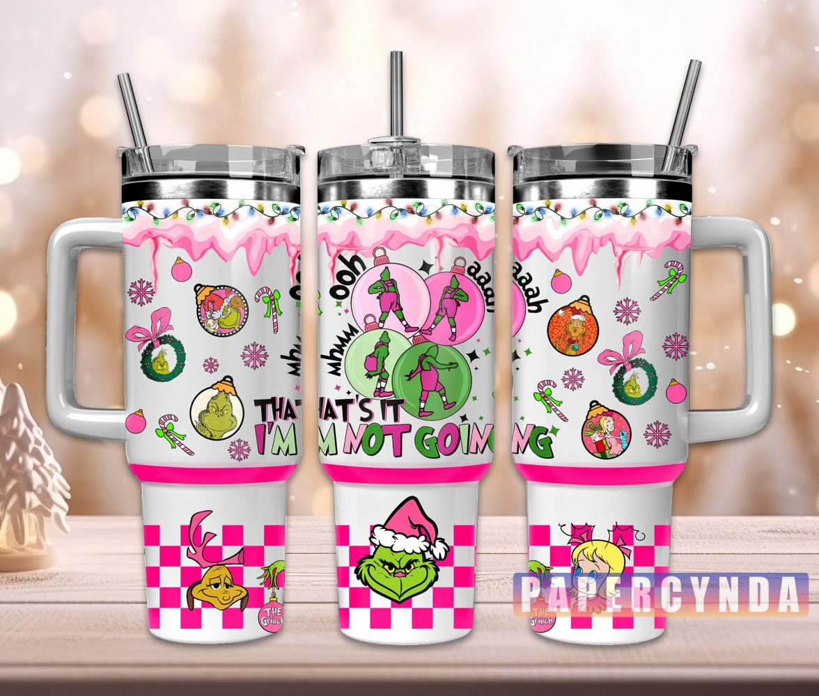 The Grinch Custom Stanley Quencher 40Oz Stainless Steel Tumbler With Handle