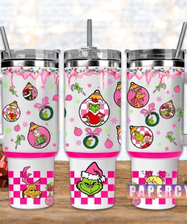 The Grinch Custom Stanley Quencher 40Oz Stainless Steel Tumbler With Handle