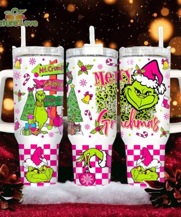 The Grinch Disney Movies Custom Stanley Quencher 40Oz Stainless Steel Tumbler With Handle