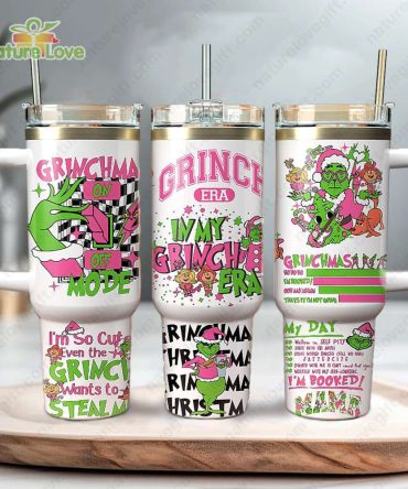 The Grinch Disney Movies Custom Stanley Quencher 40Oz Stainless Steel Tumbler With Handle