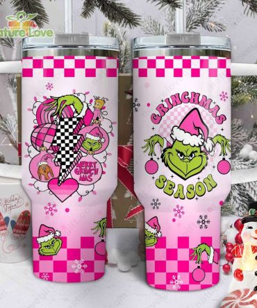 The Grinch Disney Movies Custom Stanley Quencher 40Oz Stainless Steel Tumbler With Handle