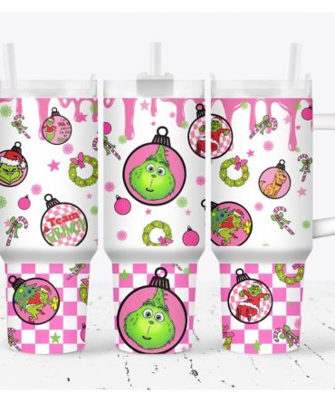 The Grinch Merry Xmas Movies Custom Stanley Quencher 40Oz Stainless Steel Tumbler With Handle