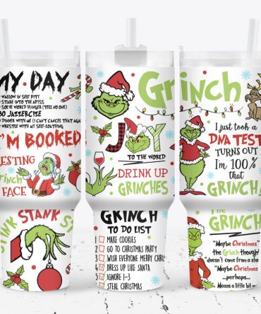 The Grinch Merry Xmas Movies Custom Stanley Quencher 40Oz Stainless Steel Tumbler With Handle