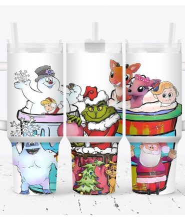 The Grinch Merry Xmas Movies Custom Stanley Quencher 40Oz Stainless Steel Tumbler With Handle