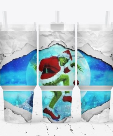 The Grinch Merry Xmas Movies Custom Stanley Quencher 40Oz Stainless Steel Tumbler With Handle