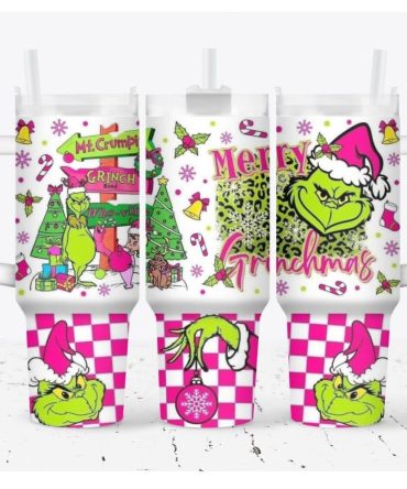 The Grinch Merry Xmas Movies Custom Stanley Quencher 40Oz Stainless Steel Tumbler With Handle