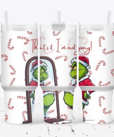 The Grinch Merry Xmas Movies Custom Stanley Quencher 40Oz Stainless Steel Tumbler With Handle