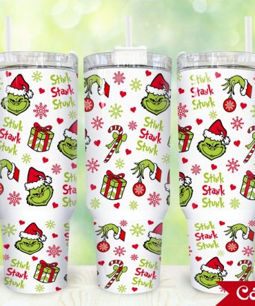 The Grinch Movies Custom Stanley Quencher 40Oz Stainless Steel Tumbler With Handle