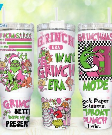 The Grinch Movies Custom Stanley Quencher 40Oz Stainless Steel Tumbler With Handle