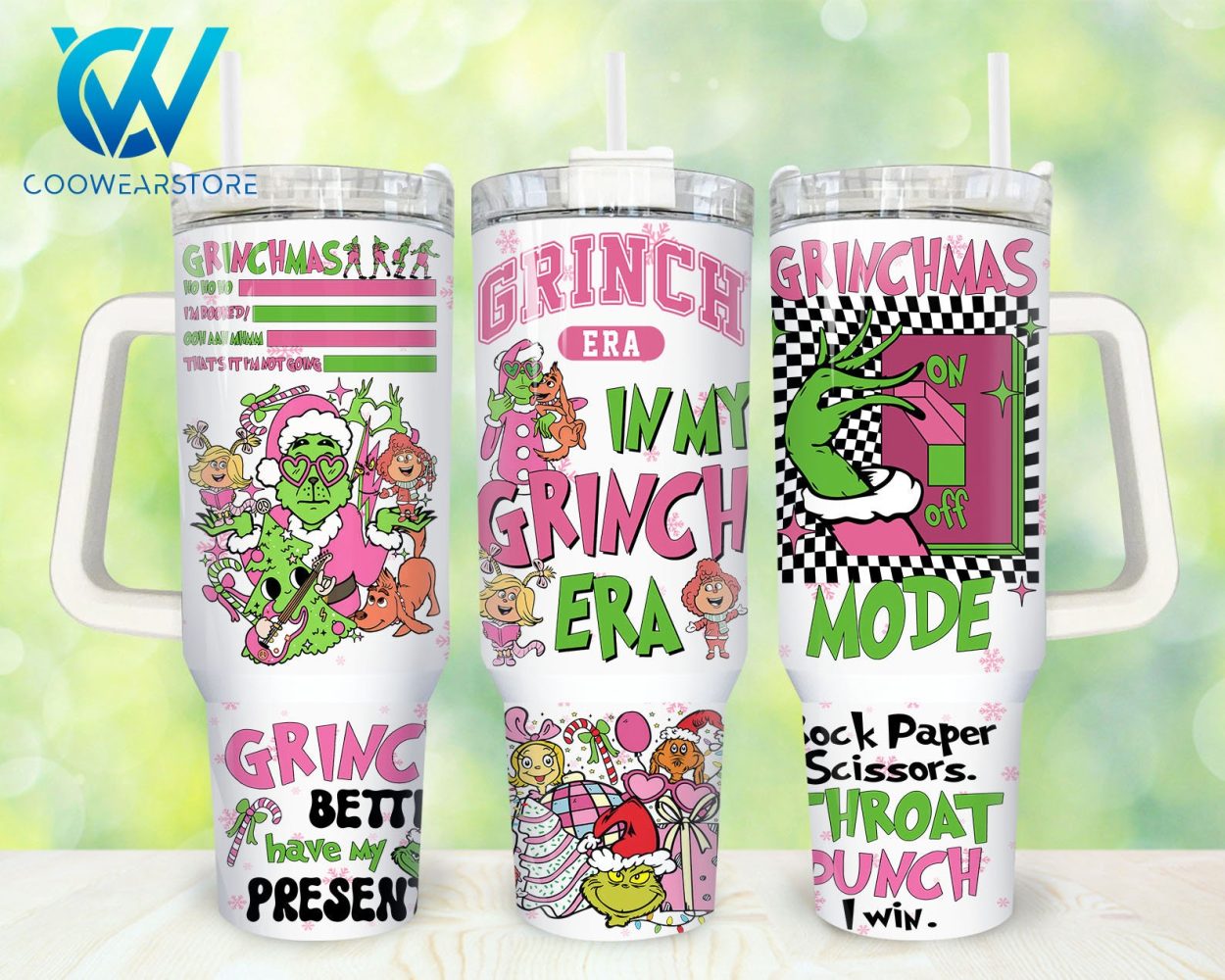 The Grinch Movies Custom Stanley Quencher 40Oz Stainless Steel Tumbler With Handle