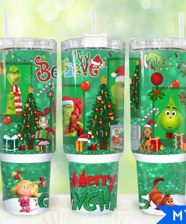 The Grinch Movies Custom Stanley Quencher 40Oz Stainless Steel Tumbler With Handle