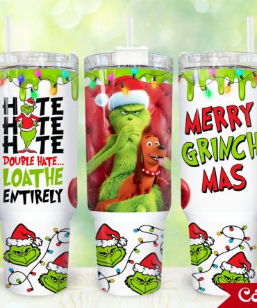 The Grinch Movies Custom Stanley Quencher 40Oz Stainless Steel Tumbler With Handle