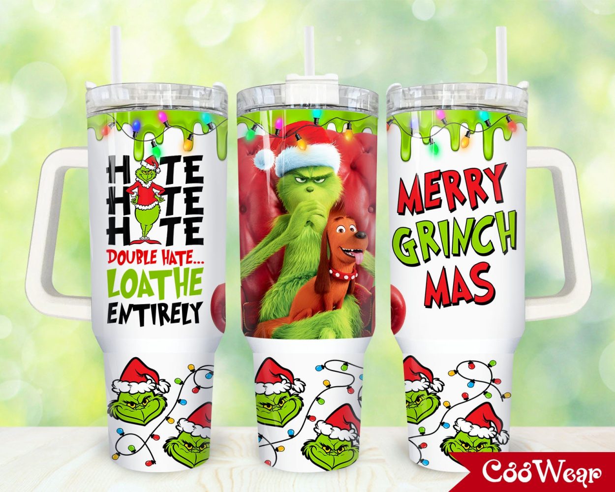The Grinch Movies Custom Stanley Quencher 40Oz Stainless Steel Tumbler With Handle