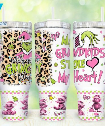 The Grinch Movies Custom Stanley Quencher 40Oz Stainless Steel Tumbler With Handle