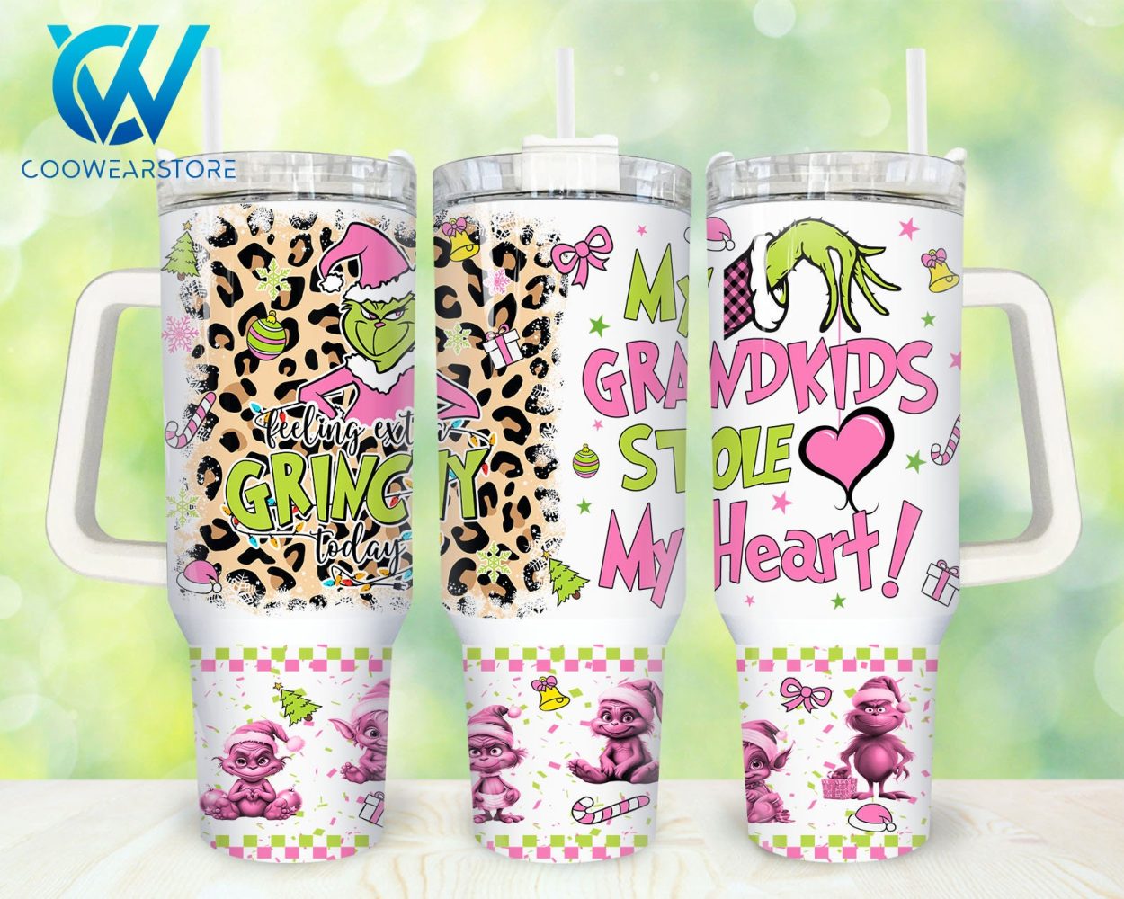 The Grinch Movies Custom Stanley Quencher 40Oz Stainless Steel Tumbler With Handle