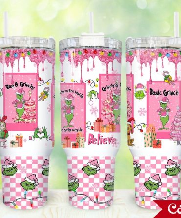 The Grinch Movies Custom Stanley Quencher 40Oz Stainless Steel Tumbler With Handle