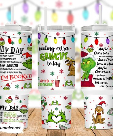 The Grinch Movies Custom Stanley Quencher 40Oz Stainless Steel Tumbler With Handle