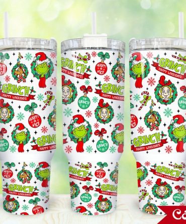 The Grinch Movies Custom Stanley Quencher 40Oz Stainless Steel Tumbler With Handle