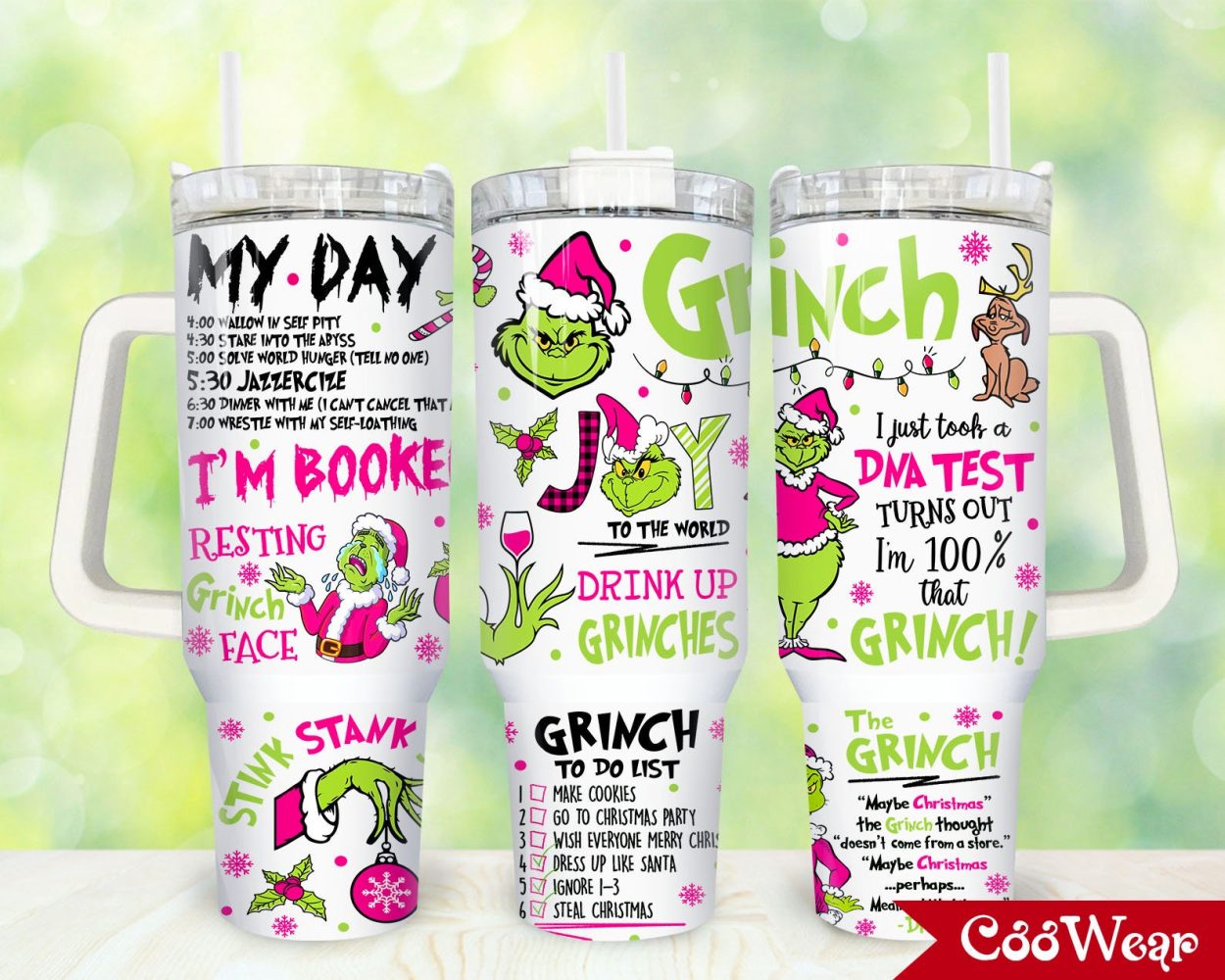 The Grinch Movies Custom Stanley Quencher 40Oz Stainless Steel Tumbler With Handle