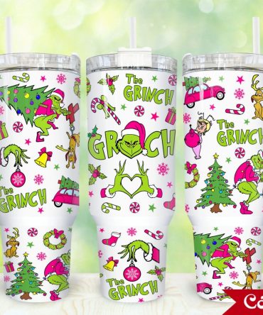 The Grinch Movies Custom Stanley Quencher 40Oz Stainless Steel Tumbler With Handle
