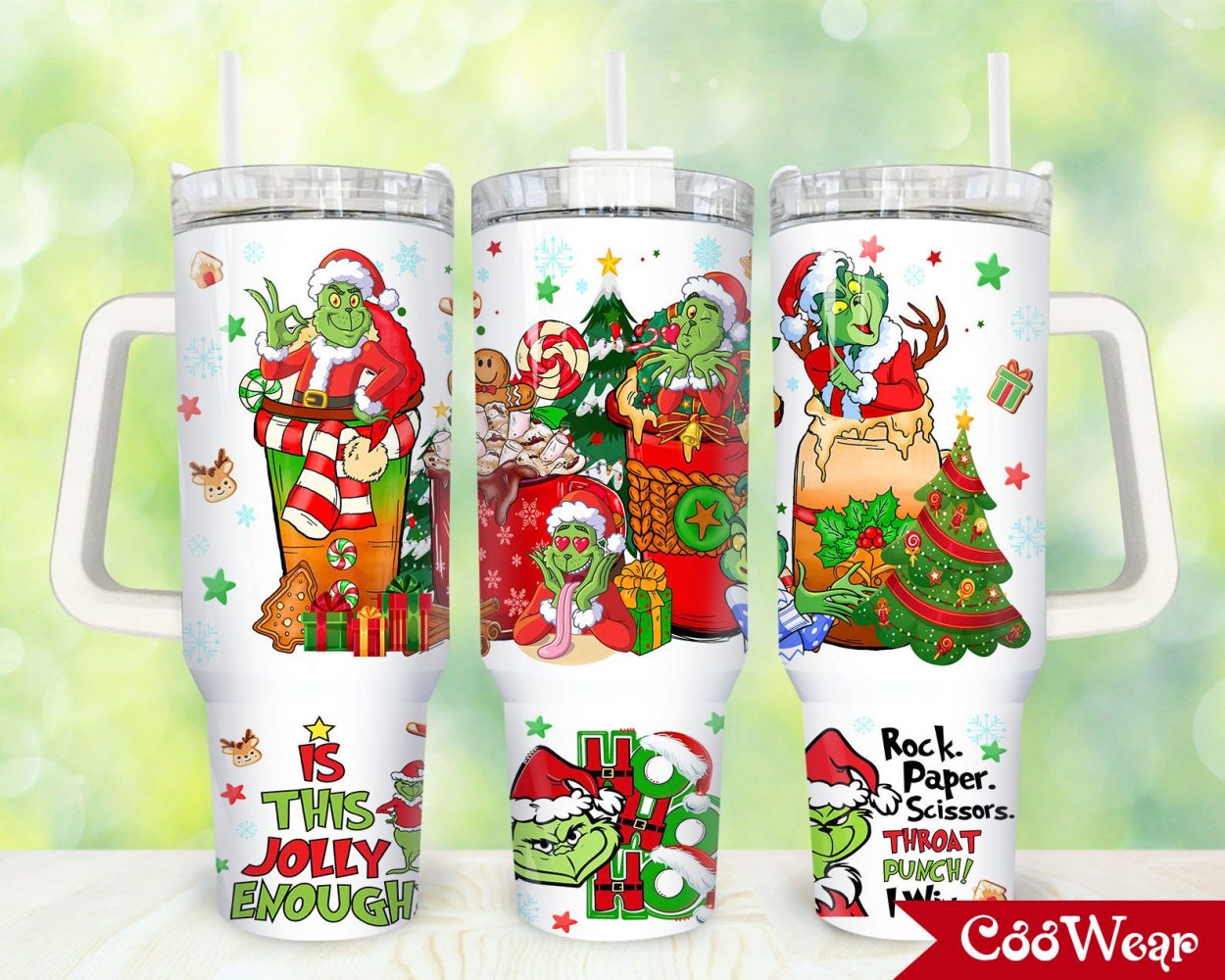 The Grinch Movies Custom Stanley Quencher 40Oz Stainless Steel Tumbler With Handle
