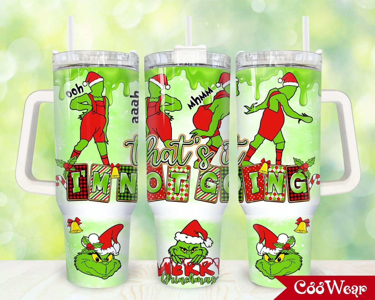 The Grinch Movies Custom Stanley Quencher 40Oz Stainless Steel Tumbler With Handle
