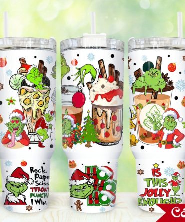 The Grinch Movies Custom Stanley Quencher 40Oz Stainless Steel Tumbler With Handle