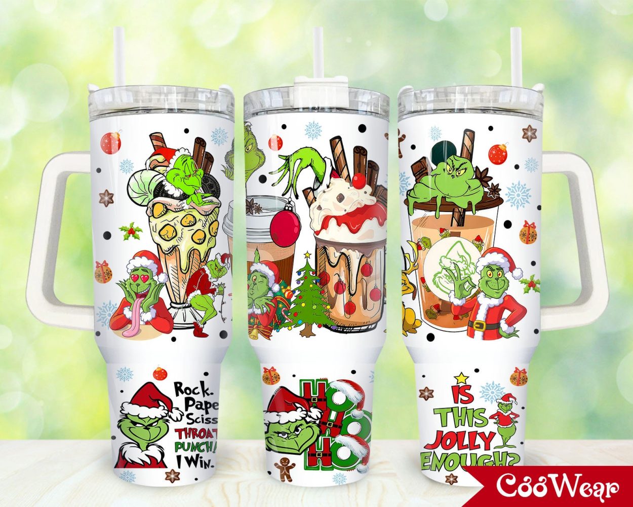 The Grinch Movies Custom Stanley Quencher 40Oz Stainless Steel Tumbler With Handle