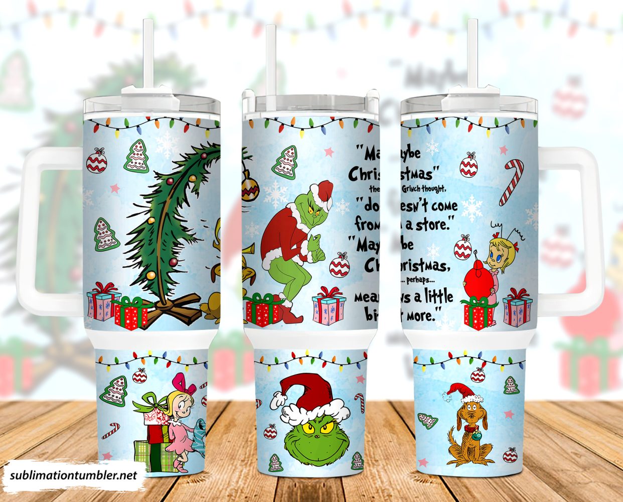 The Grinch Movies Custom Stanley Quencher 40Oz Stainless Steel Tumbler With Handle